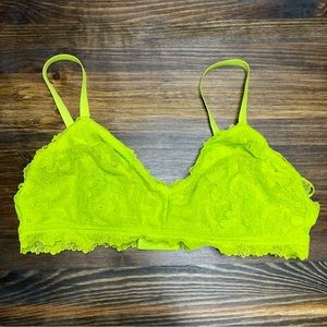 Aerie Electric Green Lace Bralette XL